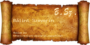 Bálint Szeverin névjegykártya